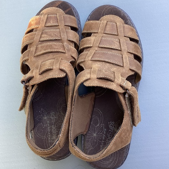 Skechers NWOT Shape Ups Fisherman Sandals Womens Size 8 Brown Leather - Picture 2 of 13
